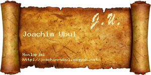 Joachim Ubul névjegykártya